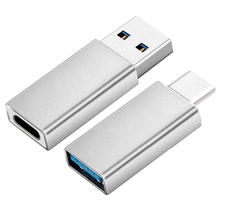 [Australia - AusPower] - 2 Pack USB Type C to USB + USB to C Adapter Converter, Compatible with Laptops, Power Banks, Chargers, and More Devices with Standard 
