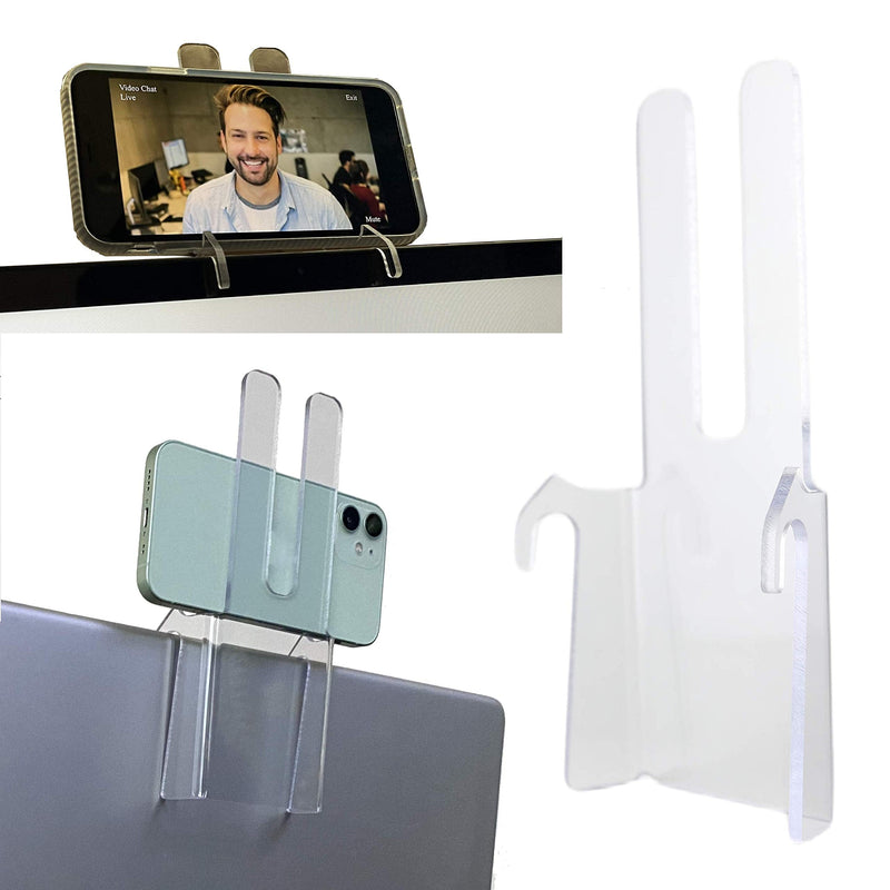 [Australia - AusPower] - Laptop Cell Phone Mount; Mobile Phone Stand for top of Laptop; Face Height Cellular Phone Holder 