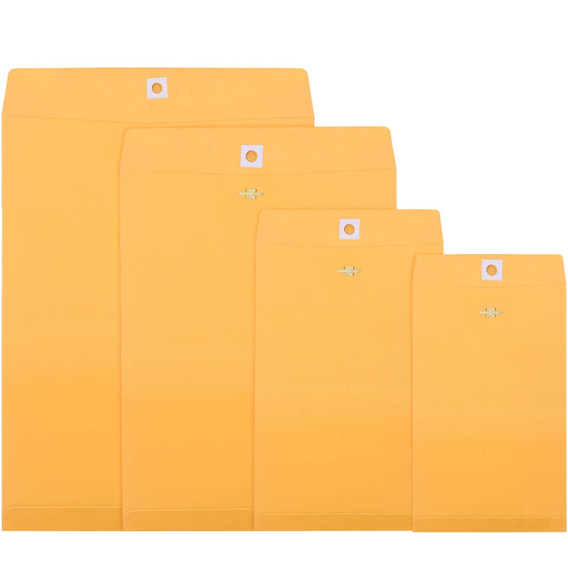 [Australia - AusPower] - 4 Sizes Clasp Envelopes Kraft Paper Catalog Clasp Envelope with Clasp Closure for Filing, Storing or Mailing Documents, 50 Pieces (Yellow,5 x 7 in, 6 x 9 in, 9 x 12 in, 10 x 13 in) 5 x 7 in, 6 x 9 in, 9 x 12 in, 10 x 13 in Yellow 