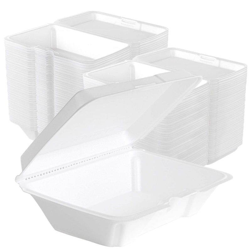 [Australia - AusPower] - Stock Your Home 9 x 6 Clamshell Styrofoam Containers (25 Count) - 1 Compartment Food Containers - Large Carry Out Food Containers - Insulated Clamshell Take Containers For Delivery, Restaurants 