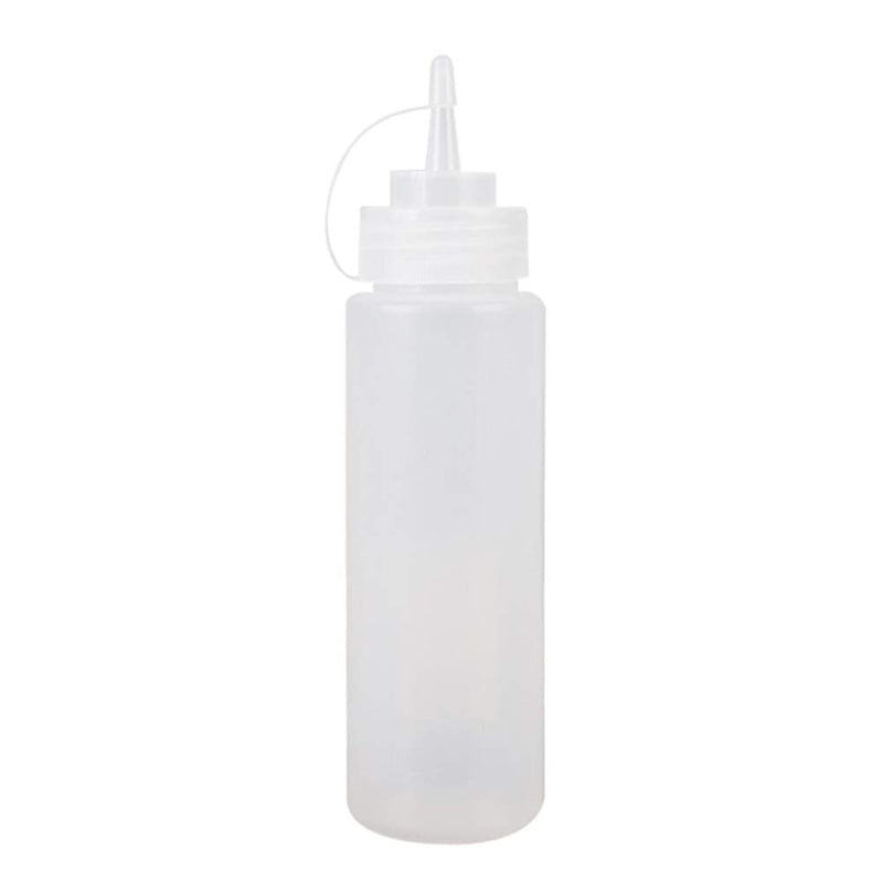 [Australia - AusPower] - 1 Piece Plastic Squeeze Bottle Plastic Squeeze Condiment Bottle Ketchup BBQ Sauce Dispensing Bottle with Twist On Cap Lids for Sauce Ketchup Craft Paint(12 Oz, White) 