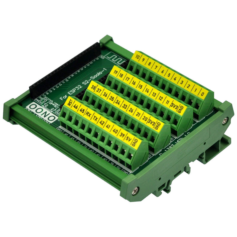 [Australia - AusPower] - DIN Rail Mount Screw Terminal Block Breakout Module Board for ESP32-S2-Saola-1 