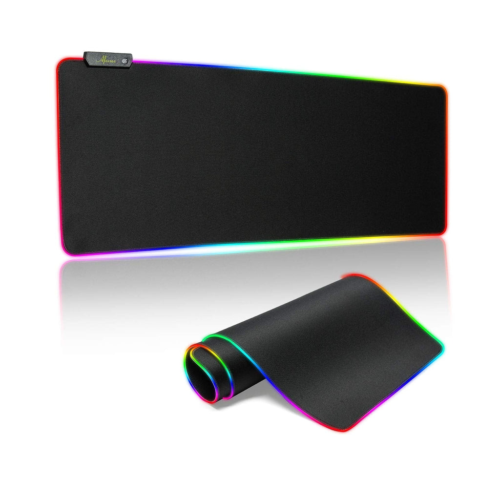 [Australia - AusPower] - RGB Gaming Mouse Pad,Afoxsos Large Extended Led Mouse Pad with 14 Lighting Modes & 2 Brightness,Waterproof Surface RGB Mouse Pad,Anti-Slip Rubber Base Gaming Mouse Pad for Gamer(31.5 x 11.8 inch) 