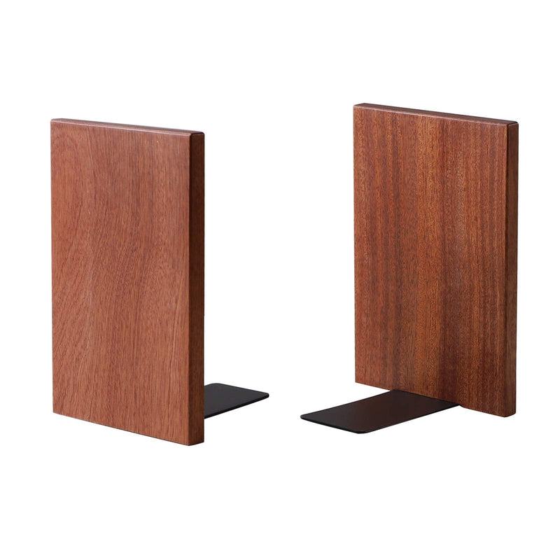 [Australia - AusPower] - muso wood Sapele Bookends,Pack of 1 Pairs，7.1"x4.7",Wooden Book End for Shelves,Office Desk Book Stand 2pcs Sapele Bookends Plus 