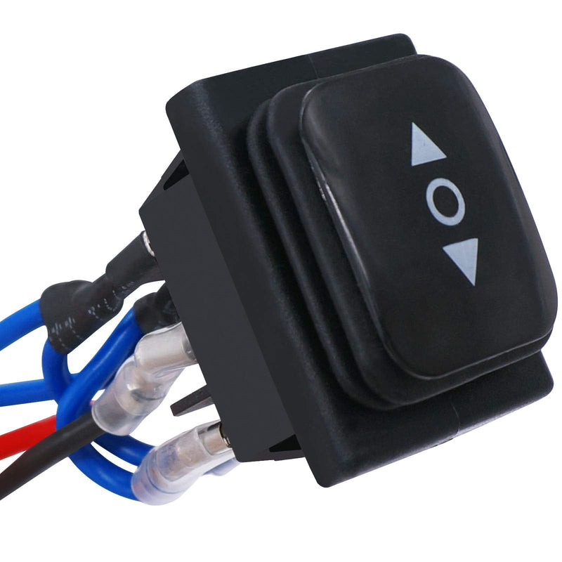 [Australia - AusPower] - TWTADE Momentary Polarity Reverse Switch Waterproof DC 12V 10A Control Motor for Hoist, Crane, Linear Actuator 6 Pin 3 Position (ON)-Off-(ON) AC 110V-220V Rocker Toggle Switch with Wire KCD4-223-JT Momentary-Waterproof 