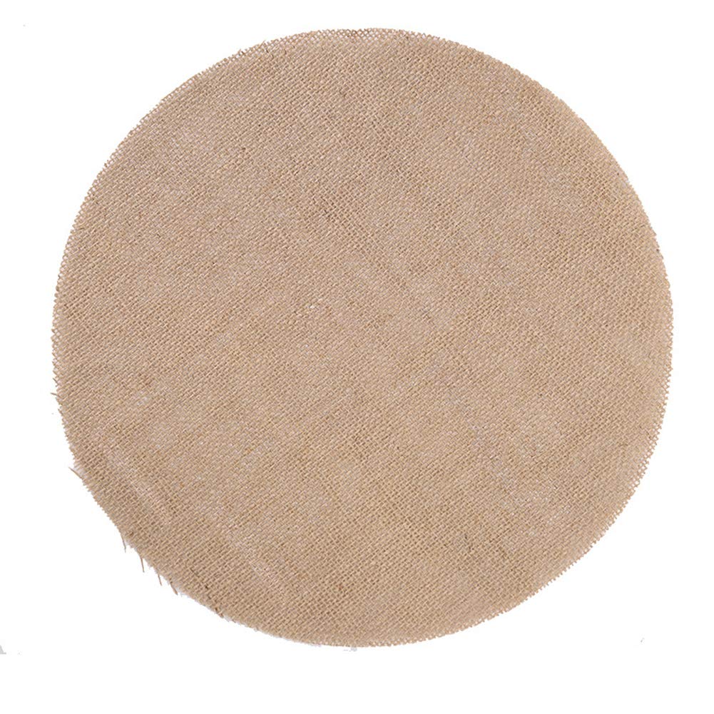 [Australia - AusPower] - 12Pcs Rustic Burlap Linen Doilies Mat Round Placemats Cup Mat Coaster Table Decorations for Wedding Holiday Home Party Dining Table, 6 Iinches 