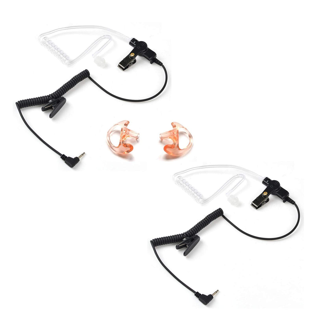 [Australia - AusPower] - UAYESOK 3.5mm Police Listen Only Earpiece with Clear Acoustic Coil Tube for Two Way Radio, Radio Speaker Mic(2 Pack) 