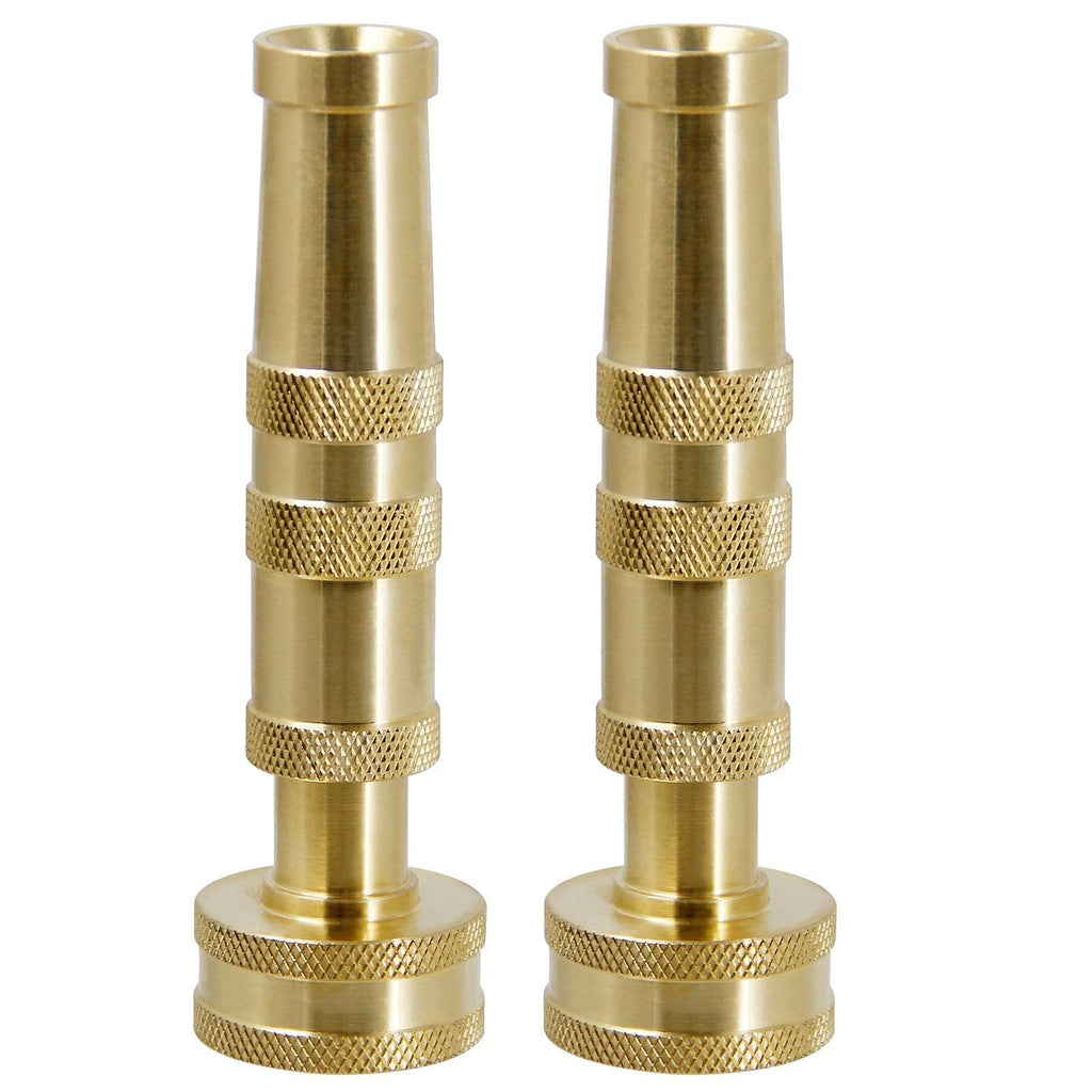 [Australia - AusPower] - Biswing Brass Hose Nozzles, Heavy-Duty Brass Adjustable Twist Hose Nozzle, 2 Pack (4"), VI3432 
