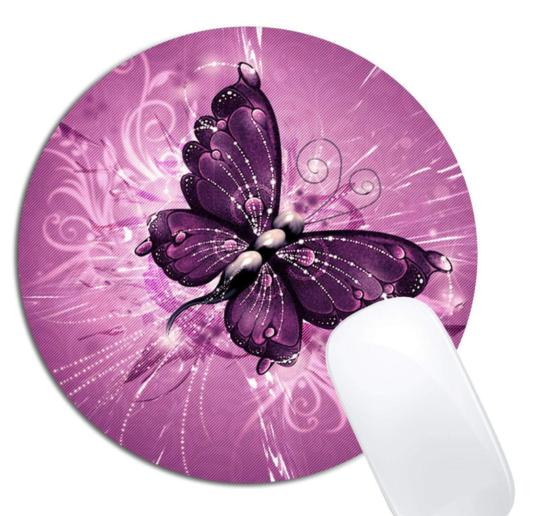 [Australia - AusPower] - Butterfly Mouse Pad Round Non-Slip Rubber Mousepad Laptop Office Computer Decor Cute Desk Accessories Customized Design Mouse Pad Butterfly 