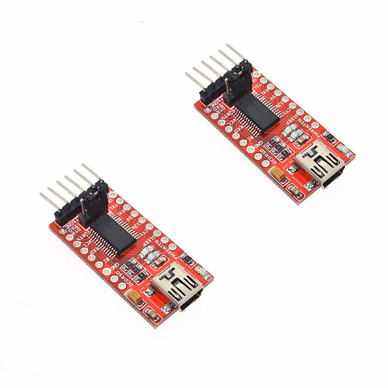 [Australia - AusPower] - Chironal 2PCS FT232R FT232RL FTDI Mini USB to TTL Serial Converter Adapter Module 5v 3.3v Breakout USB to Serial Mini USB to TTL Adapter Board for Arduino 