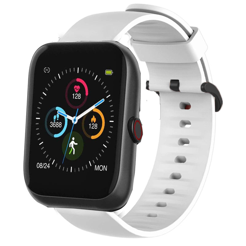 [Australia - AusPower] - Compatible for Virmee VT3 Plus Band, Youkei Silicone Replacement Soft Band Wristbands Straps with Stainless Steel Buckle for Compatible for Virmee VT3 Plus Smartwatch (White) White 
