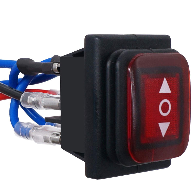 [Australia - AusPower] - TWTADE Latching Polarity Reverse Switch Waterproof Control Rocker Switch DC Motor 6 Pin 3 Position 10A (LED DC12V) ON-Off-ON Boat Toggle Automatic Switch With Wire 