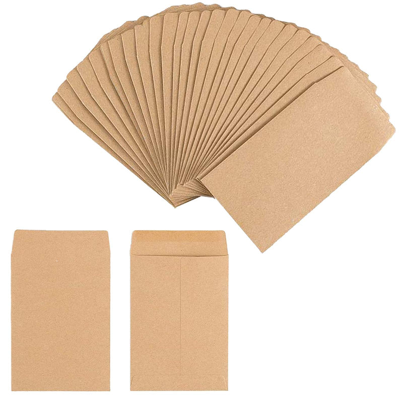 [Australia - AusPower] - 200 Packs Self-Adhesive Small Parts Envelopes Kraft Self Sealing Seed Coin Packets Envelope Stamps Storage for Home Garden Wedding Office, 2.25"×3.5" 2.25"×3.5" 