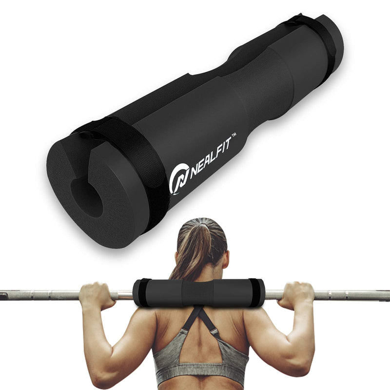 [Australia - AusPower] - NEALFIT Barbell Pad Squat Pad for Squats—Squat Bar Pad—Great for Weightlifting,Lunges and Hip Thrusts—Foam Sponge Pad—Fit Standard and Olympic Bars Perfectly Black 