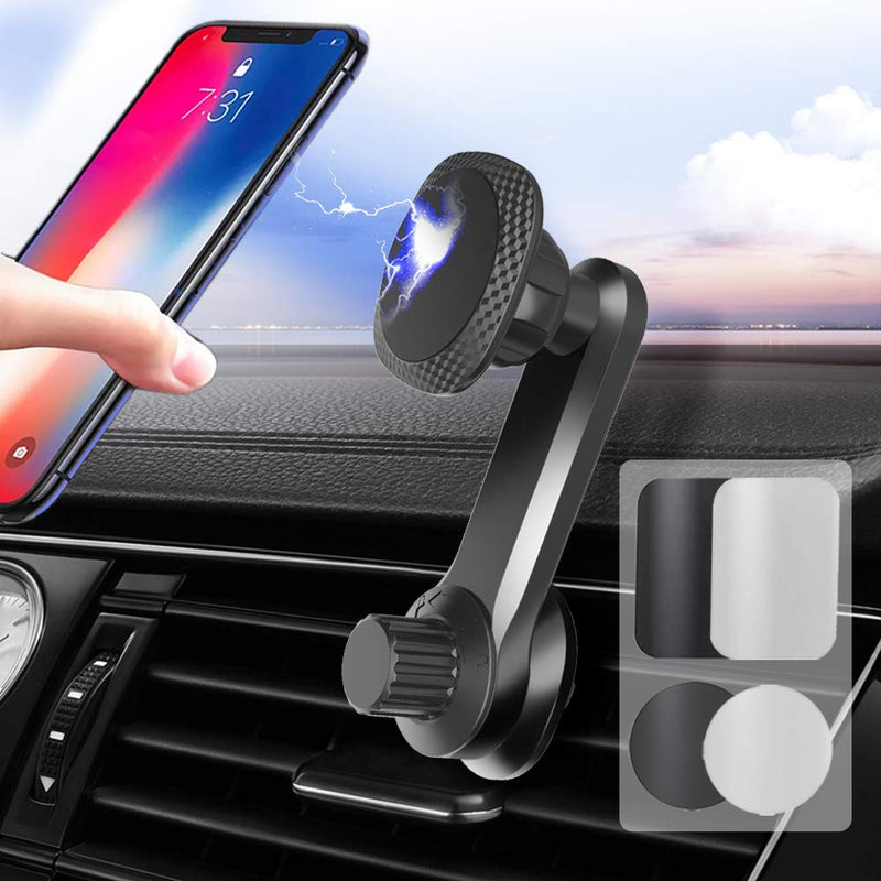 [Australia - AusPower] - Magnetic Phone Car Mount Holder, Car Air Vent Magnetic Cell Phone Holder with Upgraded Clamp and Strong Magnets for Car Compatible with 4-6.7 Inch Smartphone and Tablets Magnet 