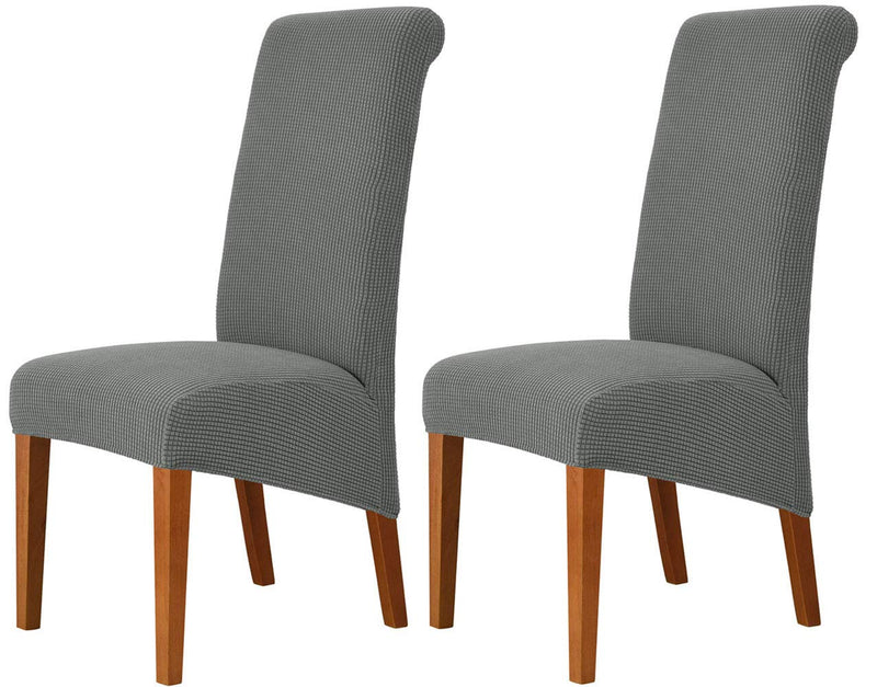 [Australia - AusPower] - Deisy Dee Stretch XL/Oversized Soft Spandex Extra Large Dining Room Chair Covers for Kitchen Dining，Removable Washable Chair Protectors Slipcovers (Grey, 2) Grey 