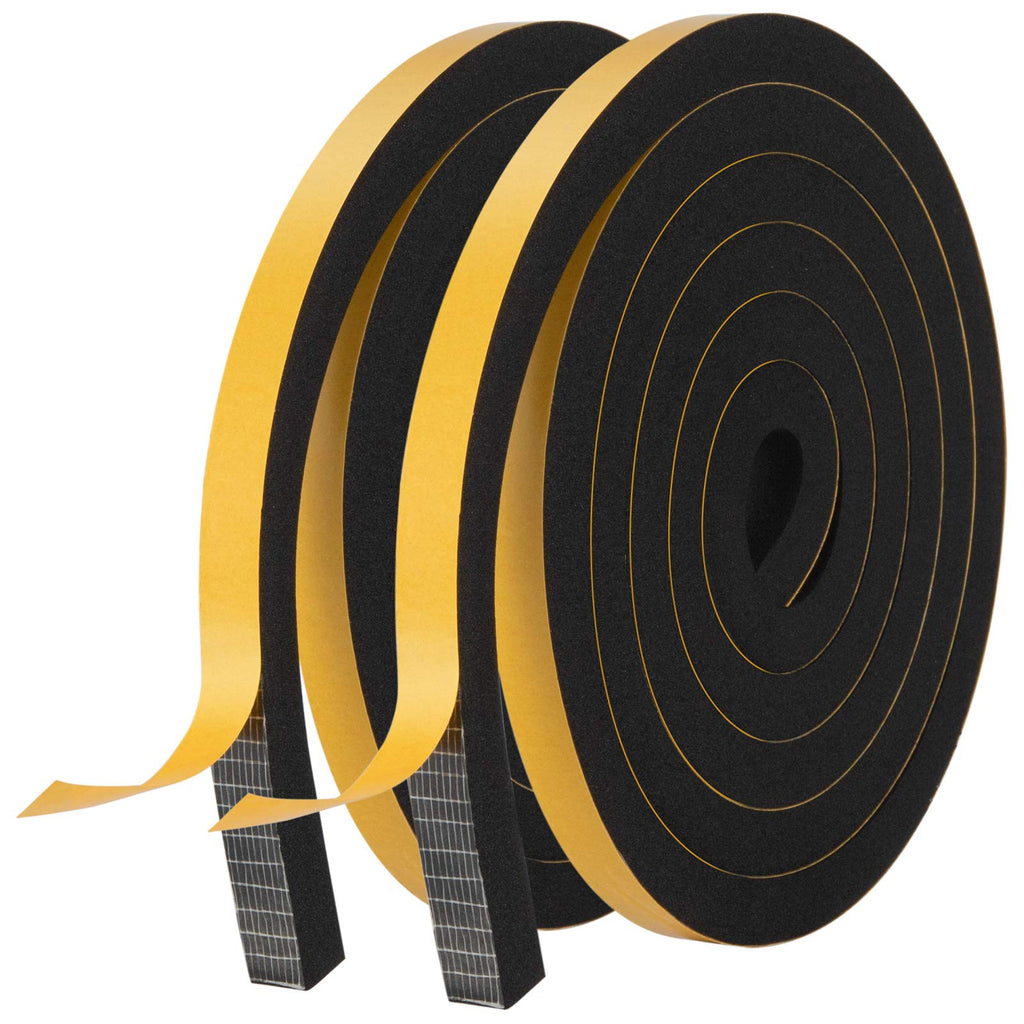 [Australia - AusPower] - Weather Stripping Door Seal Strip,High Density Foam Tape,Doors and Windows Insulation Soundproofing Weatherproof,Self Adhesive Rubber Weatherstrip Door Seal Strip (1/2''W X 1/2''T X 13'L) 1/2''W X 1/2''T X 13'L 