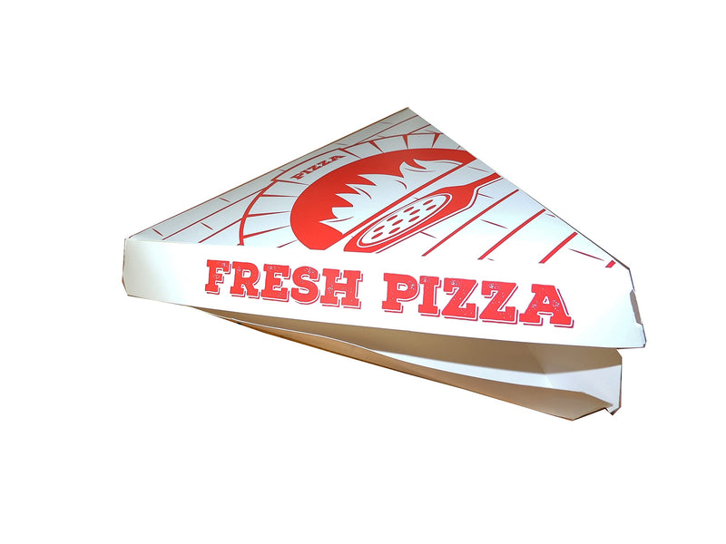 [Australia - AusPower] - Pack of 20 White Clay Coated Clamshell Single Slice Pizza Boxes, ONLINE MONGER Brand, Decorative Graphics and Ingredient List. 