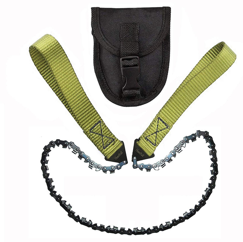 [Australia - AusPower] - Homyall Pocket Chain Rope Saw Portable Hand Saw with Sharp Teeth Blades for Wood Cutting Outdoor Hiking Camping Survival Gear Garden Work with Carrying Pouch 