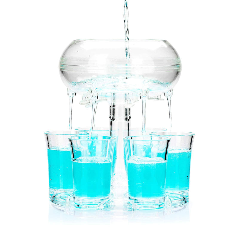 [Australia - AusPower] - Shot Glass Dispenser for Beverage Diversion with Plugs, 6 Cup Alcohol Dispenser Holder Carrier for Liquor Distribution,Ideal for Cocktail Party,Club Home Bar,Leisure Happy Hour,Wine Game,Drinking Time 