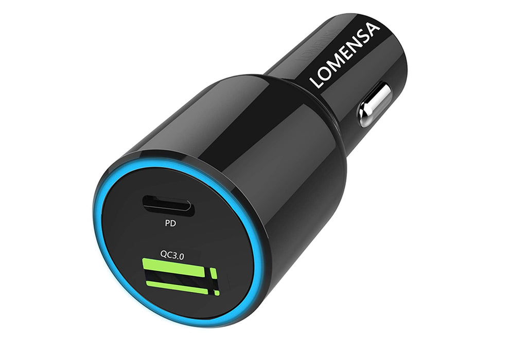 [Australia - AusPower] - USB C Car Charger, 48W 2-Port Type C Adapter, Car Laptop Charger with PD & QC 3.0, for iPhone 12/11/SE/XS/XR/8, MacBook, iPad Pro, AirPods Pro, Galaxy S20/S10, Pixel 3/4/5 and More 