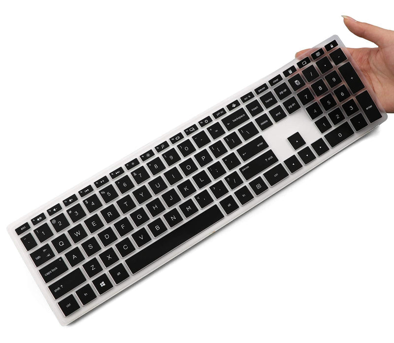 [Australia - AusPower] - CASEDAO Keyboard Cover Skin for HP Pavilion 27" All in One Desktop xa0055ng/xa0050/xa0080/xa0014/0370Nd/0010Na/0076Hk, HP Pavilion Wireless Keyboard Combo 800, HP Pavilion 23.8 24 inch Desktop-Black Black 