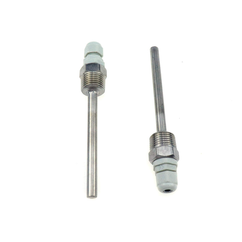 [Australia - AusPower] - Meprotal 2 Pieces 1/2NPT 100mm Rod Length Thermowell Weldless Temperature Sensor Stainless Steel Thermowell with Nylon Cable Gland for Homebrew Brewing Beer Fermenter 