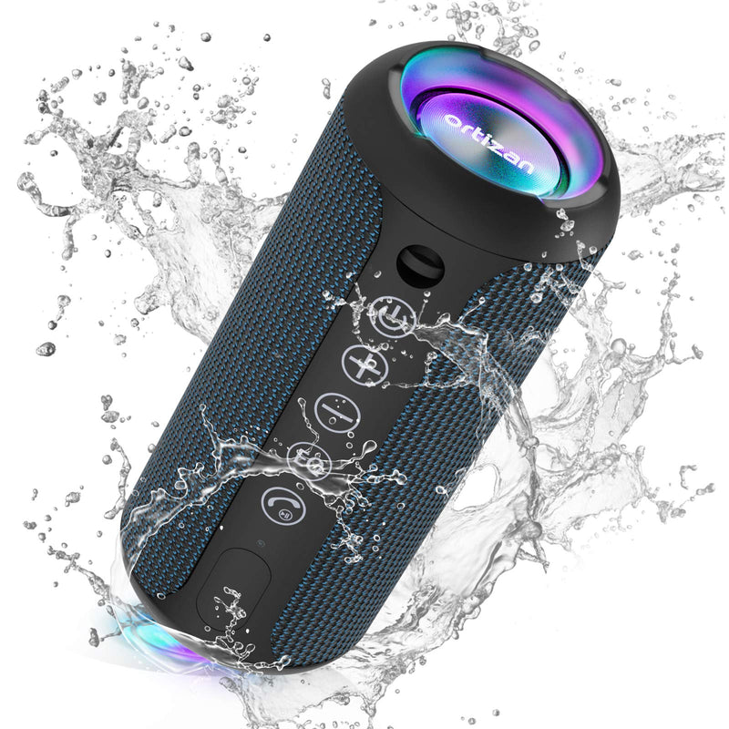 [Australia - AusPower] - Ortizan Portable Bluetooth Speaker, IPX7 Waterproof Wireless Speaker with 24W Loud Stereo Sound, Outdoor Speakers with Bluetooth 5.0, 30H Playtime,66ft Bluetooth Range, Dual Pairing for Home Navy 