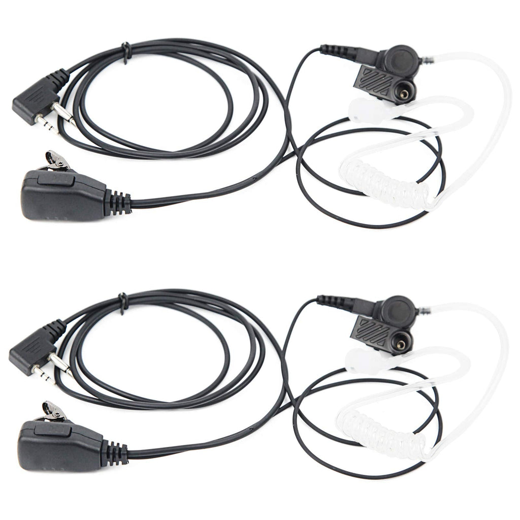 [Australia - AusPower] - JUYODE Two Way Radio Earpiece with Mic Walkie Talkie Ear Piece Headset for Midland lxt500pa lxt600pa lxt500vp3 x talker t77vp5 T31VP GXT1000G LXT118 BR200 LXT560 GXT1030G T51VP3 GXT1000X3VP4(2 Pack) Black 