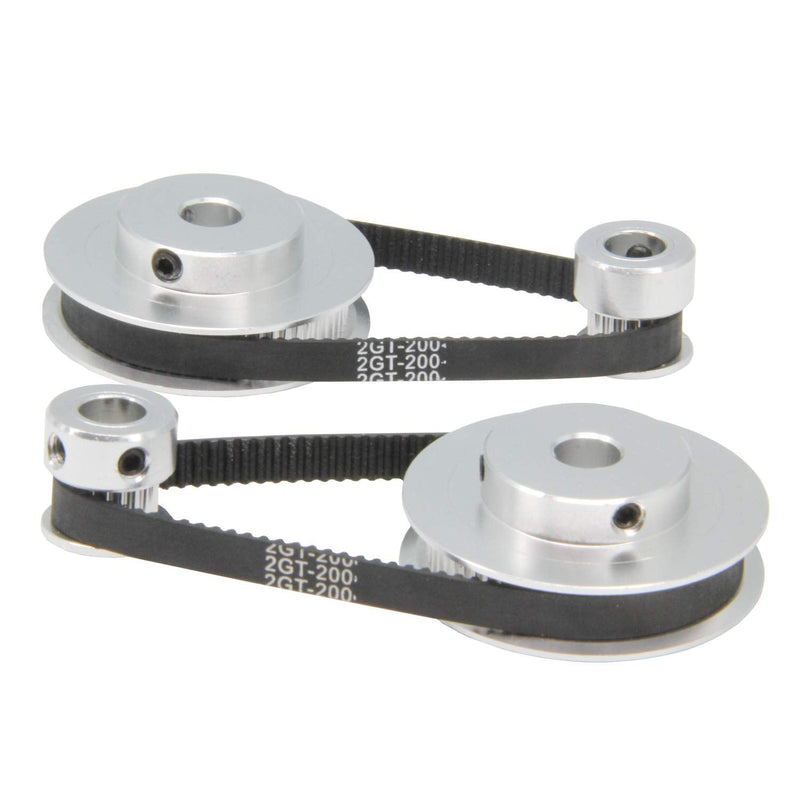 [Australia - AusPower] - Zeberoxyz 2PCS Set GT2 Synchronous Wheel 20&60 Teeth 8mm Bore Aluminum Timing Pulley with 2PCS Length 200mm Width 6mm Belt (20-60T-8B-6) 20-60T-8B-6 