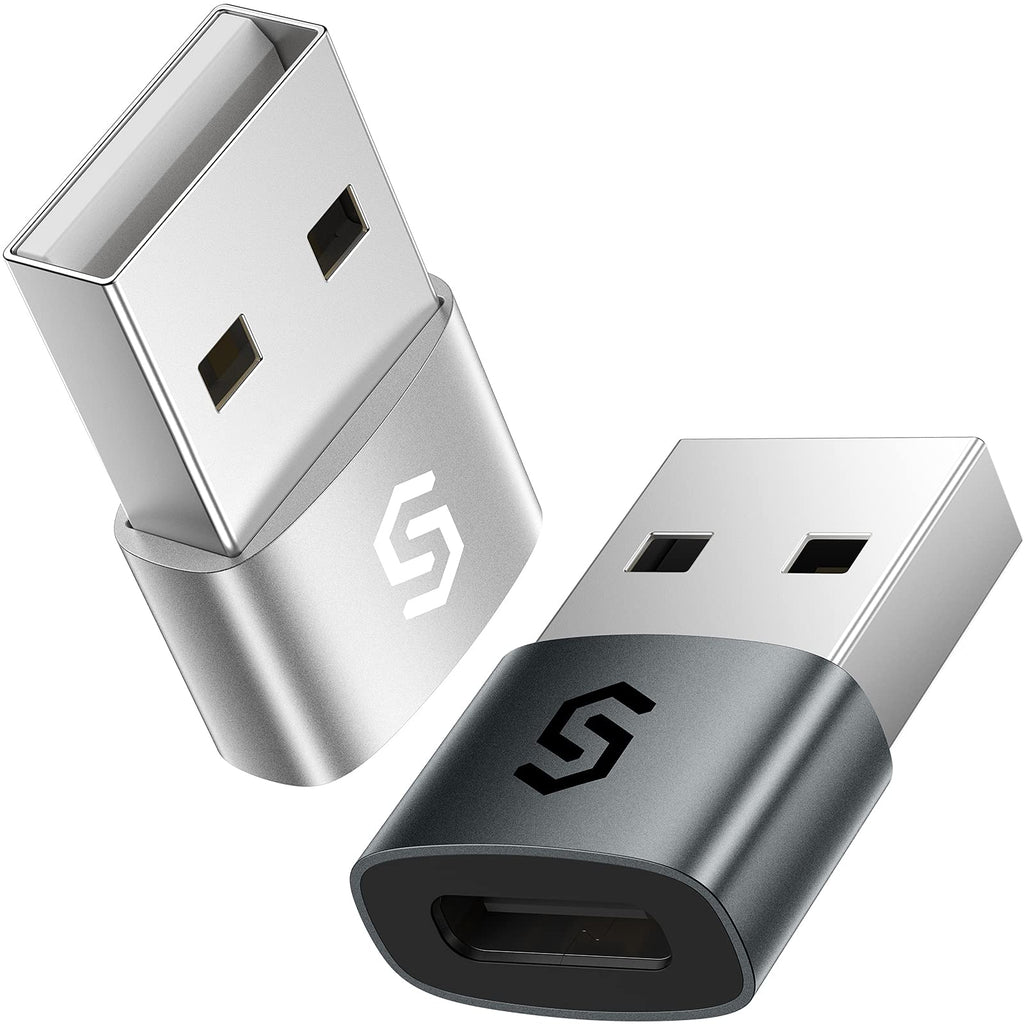 [Australia - AusPower] - Syncwire USB C Female to USB Male Adapter 2 Pack,Type C to A Converter Adapter Compatible with iPhone 12 11 Pro Max,iPad,Laptops,Samsung Galaxy Note 10 S20 Plus 20 FE Ultra,Google Pixel 5 4 4a 3 2 XL 