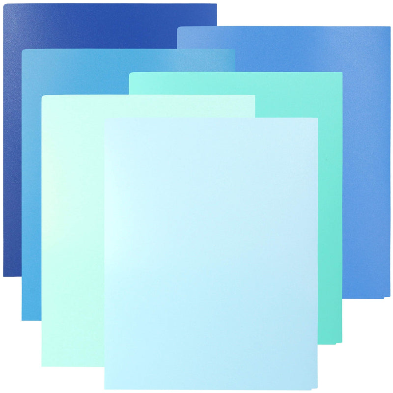 [Australia - AusPower] - Youngever 6 Pack Heavy Duty Plastic Two Pocket Folders, Heavy Duty Plastic 2 Pocket Folder (Coastal Colors) Coastal Colors 