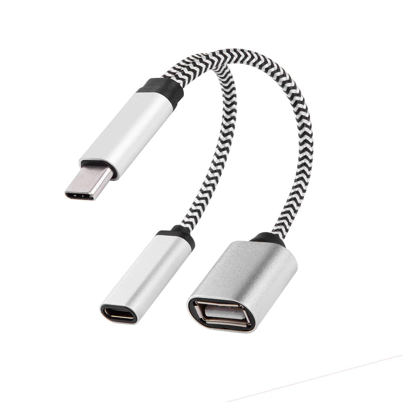 [Australia - AusPower] - USB C OTG Adapter Compatible for Chromecast with Google TV, Samsung Galaxy S20 S10 S9 Android Smartphone, GoPro Hero 7 8 9 to Add Storage - Y Splitter Cable with PD Power Charging 