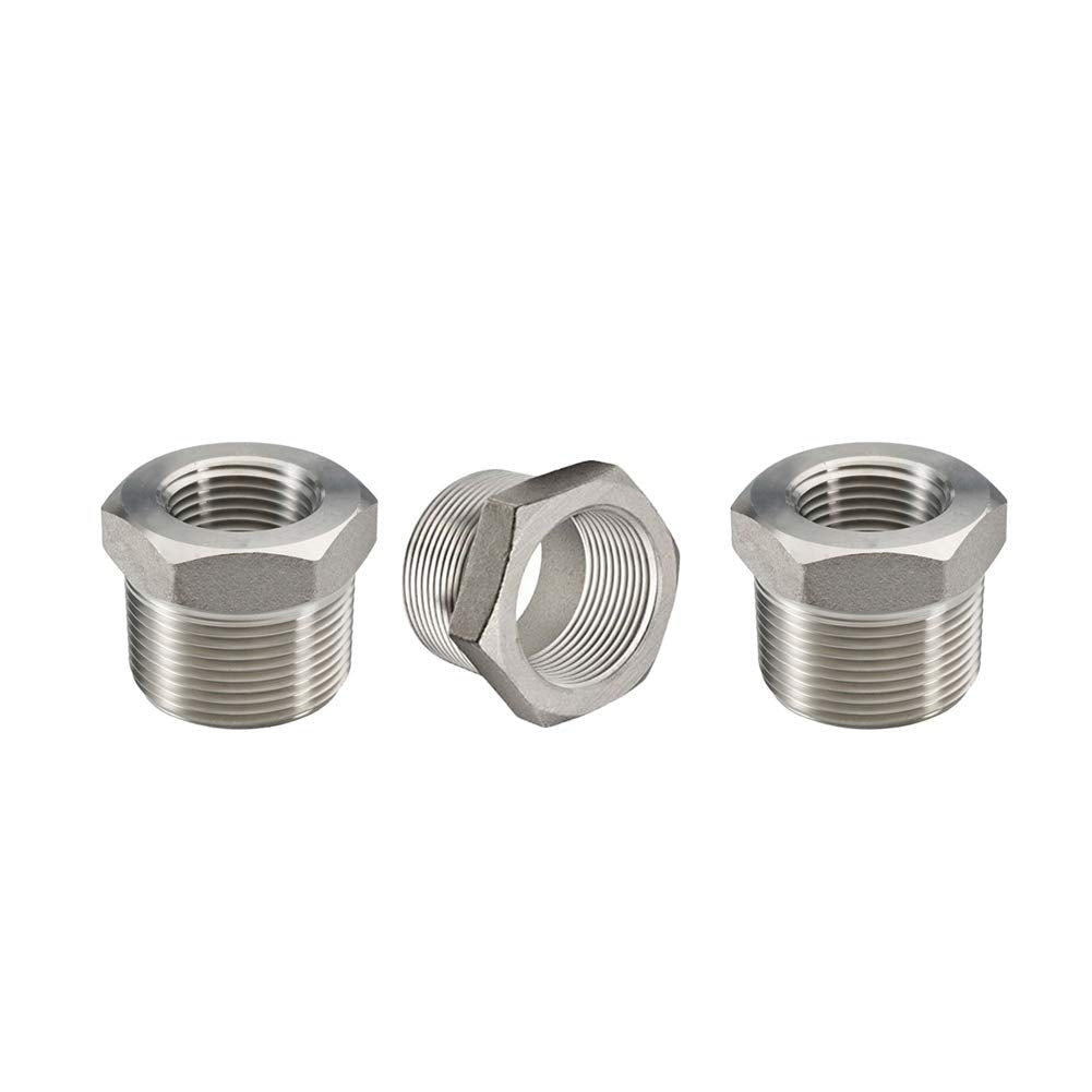 [Australia - AusPower] - Beduan Stainless Steel Reducer Hex Bushing, 1" Male NPT to 3/4" Female NPT, Reducing Cast Pipe Adapter Fitting(Pack of 3) 1" x 3/4" Pack of 3 