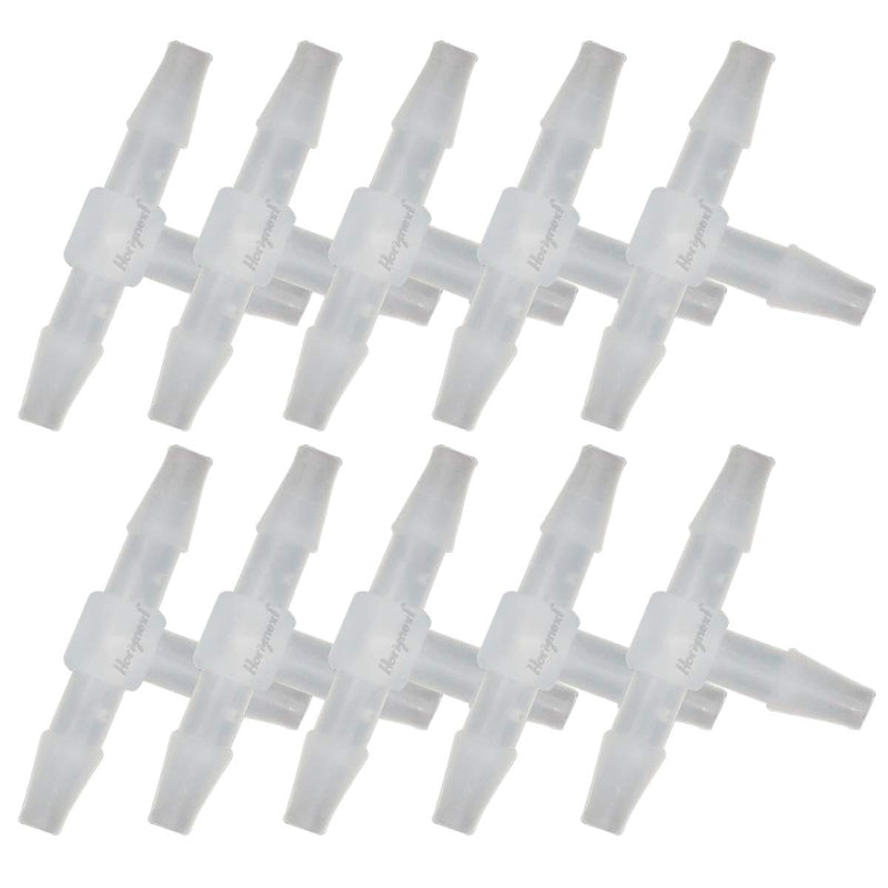 [Australia - AusPower] - Horiznext T shape plastic (pp polypropylene) 3 way barb fitting 1/8" quick connect to air hose, oxygen tubing, water pipe (Pack of 10 pcs) 10pcs, 1/8" O.D. 