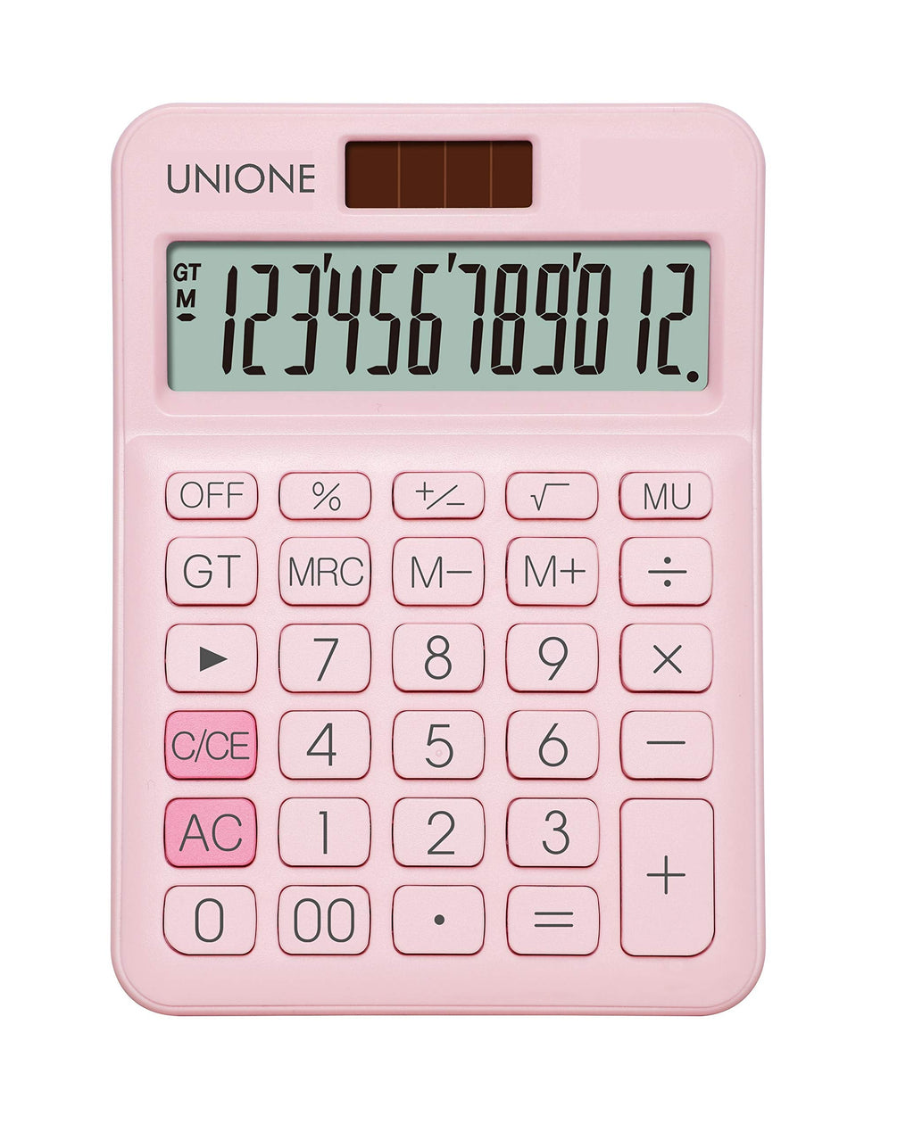 [Australia - AusPower] - UNIONE Pink Calculator with a Bright LCD, Dual Power Handheld Desktop. Business, Office, High School 