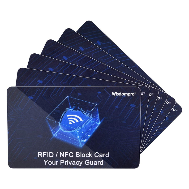 [Australia - AusPower] - 6 Pack RFID Blocking Cards, Wisdompro NFC Contactless Card Protection Debit Credit Card Passport Card Protector Blocker for Men & Women, Wallet & Purse Shield 