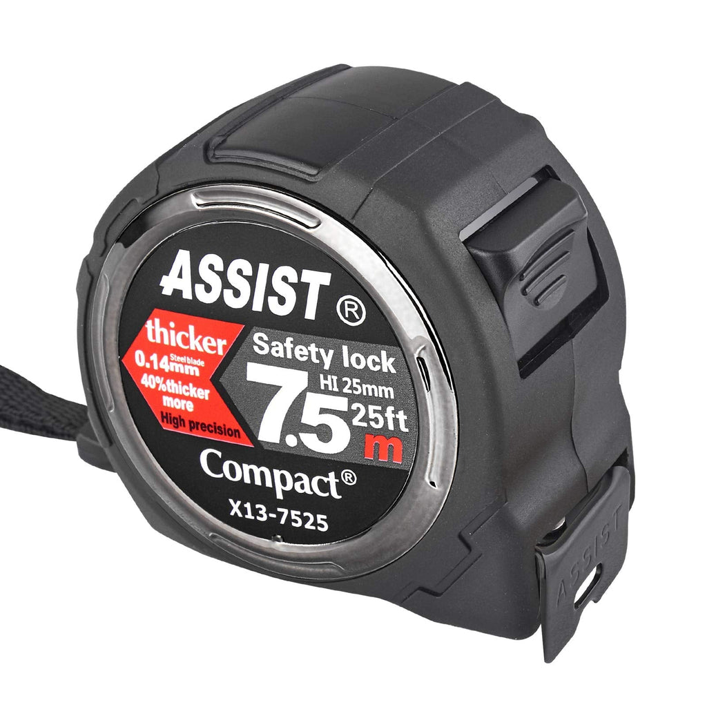 [Australia - AusPower] - ASSIST 25FT Measuring Tape by ASSIST 2.6m Level Standout, Both Side Printing Metal Blade,40% Thicker Blade,Heavy Duty,8 Times Longer Lifetime Than Normal one,Industray Grade 