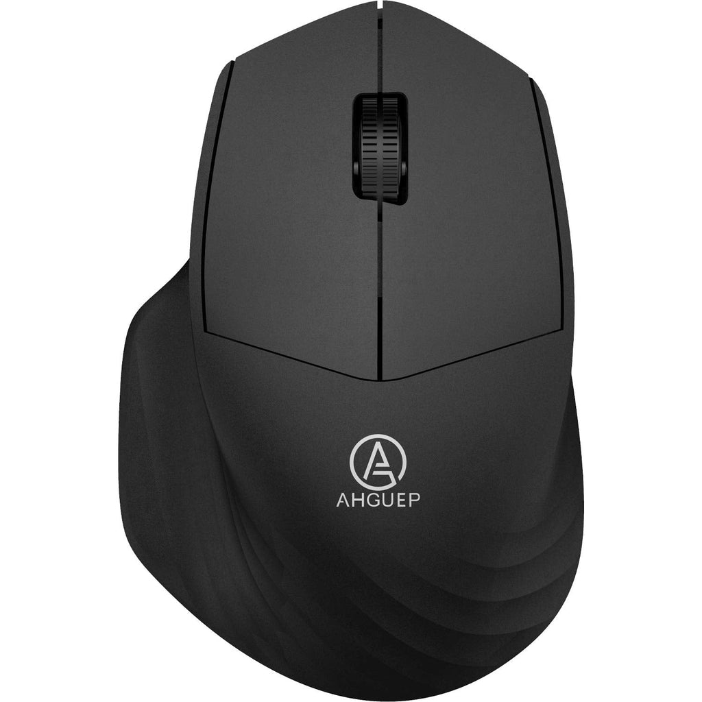 [Australia - AusPower] - AHGUEP Wireless Mouse,2.4G Portable Mouse for Laptop,1600 DPI Computer Mouse with USB Nano Receiver Silent Mouse Computer Mice for Laptop, PC, Notebook, Mac, Chromebook Black-1 