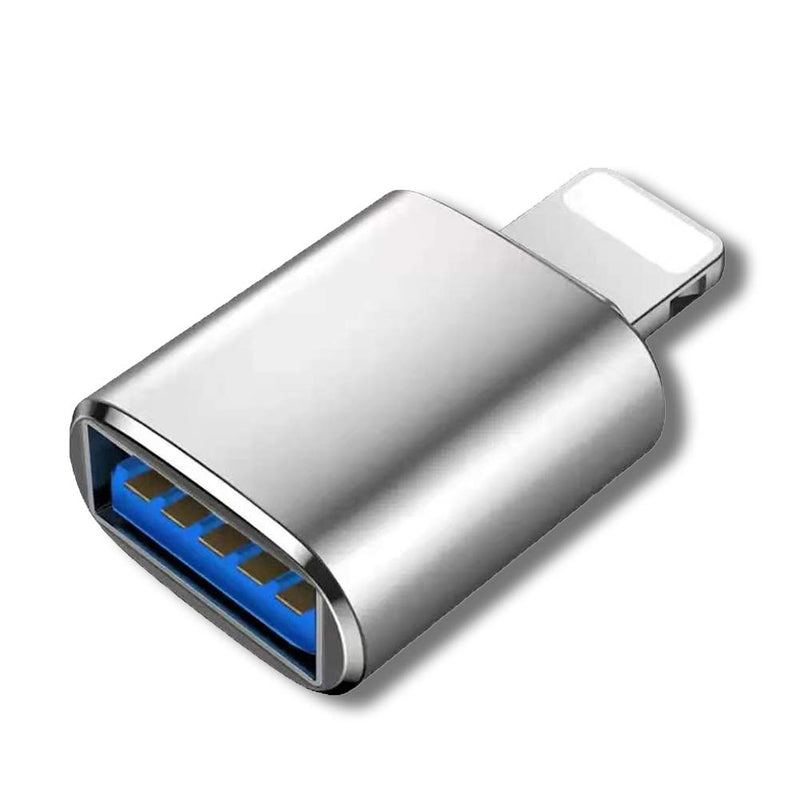 [Australia - AusPower] - Lightning to USB3 Adapter, ROSYCLO MFi Certified USB OTG Data Sync Converter Compatible iPhone 12/11/X/8/7/6/iPad, Camera, Card Reader, USB Flash Drive, MIDI Keyboard, Mouse iOS 9.2-14+ Silver 