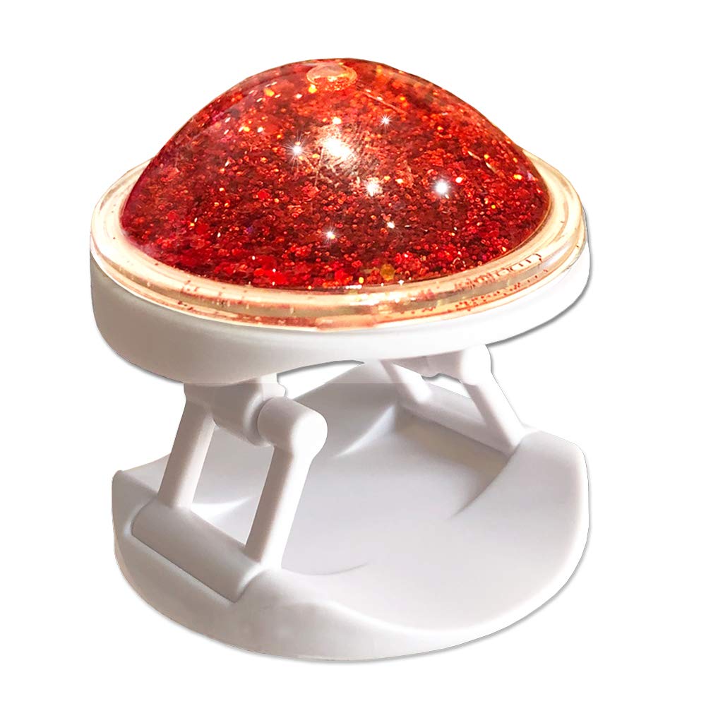 [Australia - AusPower] - WENSUNNIE Quicksand Cell Phone Ring Holder Glitter Grip Swappable Top Stand for Phones and Tablets Luminous Cases (Red) Red 