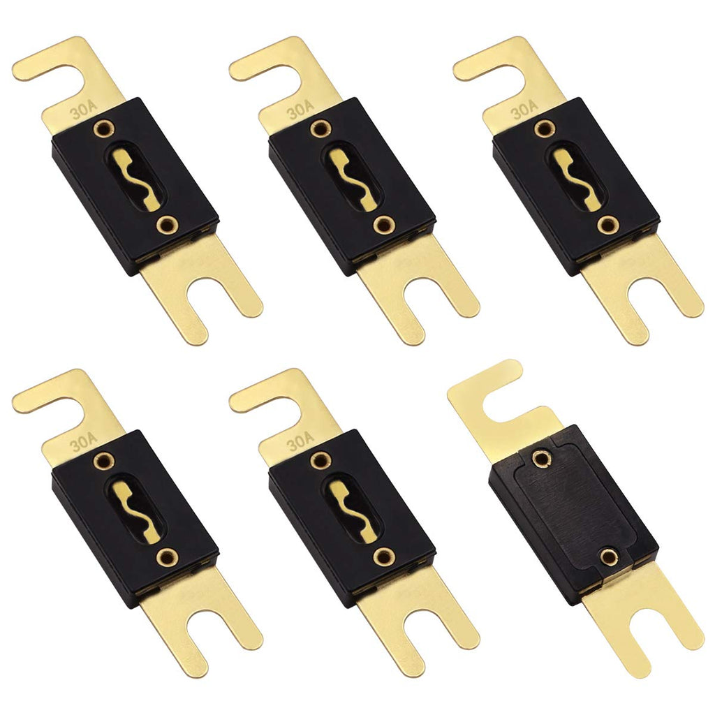 [Australia - AusPower] - smseace 6pcs 30A Gold Plated ANL fuse protect controller used for inverters and car audio and other high current applications ANL-30A 