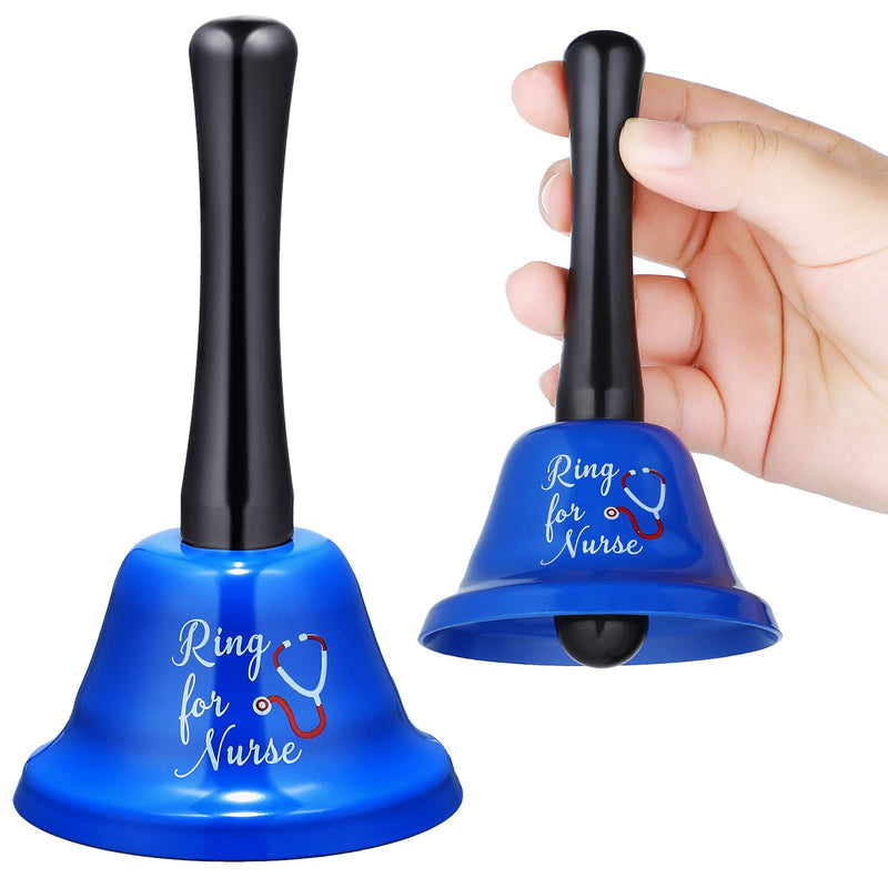 [Australia - AusPower] - 2 Pieces Ring for Nurse Bell Nurse Hand Call Bell Patient Alerting Bell Hand Ringing Alarm for Calling Attention Care Assistance Emergency 