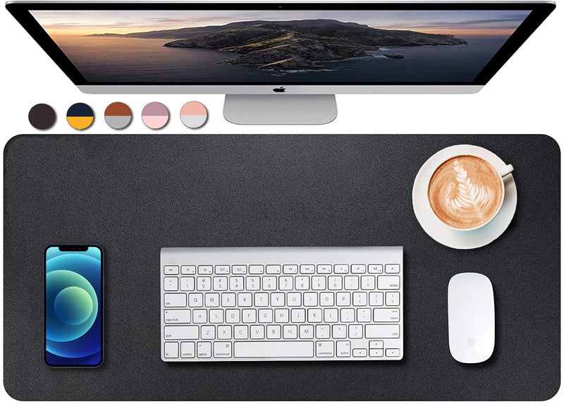 [Australia - AusPower] - SUJAYU Mouse Pad, 23.6" x 11.8" Large Mouse Pad Desk Pad Laptop Pad, Desk Mat Desk Accessories Workspace Organizers Office Decor, Waterproof Desk Writing Pad for Office Home (Black) 23.6" x 11.8" Black 