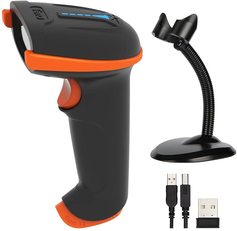 [Australia - AusPower] - Tera Barcode Scanner Wireless 1D Laser Cordless Barcode Reader with Battery Level Indicator, 2-in-1 2.4Ghz Wireless and USB 2.0 Wired with Stand Model 5100-Z 