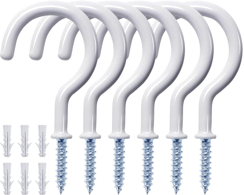 [Australia - AusPower] - Etoolia 20 Pcs Ceiling Hooks for Hanging Plants - 2.9 inches Plant Hooks Heavy Duty, Hanging Hooks for Christmas Lights, Cups, Decors - White Vinyl Coated Screw in Plant Hanger Hook Indoor and Outdoor 20Pcs 2.9 inches 