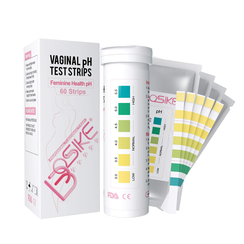 [Australia - AusPower] - BOSIKE 60 Vaginal pH Balance Test Strips for Women - Feminine pH Test Strip Kit for Monitoring Vaginial & Intimate Health - Prevent Infections at Home 