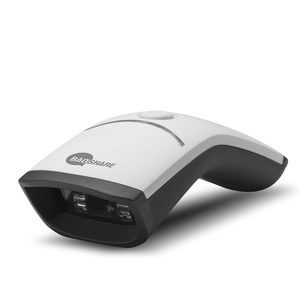 [Australia - AusPower] - Wireless Barcode Scanner, BAOSHARE Portable 1D 2D QR Code 3-in-1 Bluetooth & USB Wired & 2.4G Wireless Barcode Reader, CCD Screen Scan for Smartphone, PC, Tablet，Work with Windows, Android, iOS White 