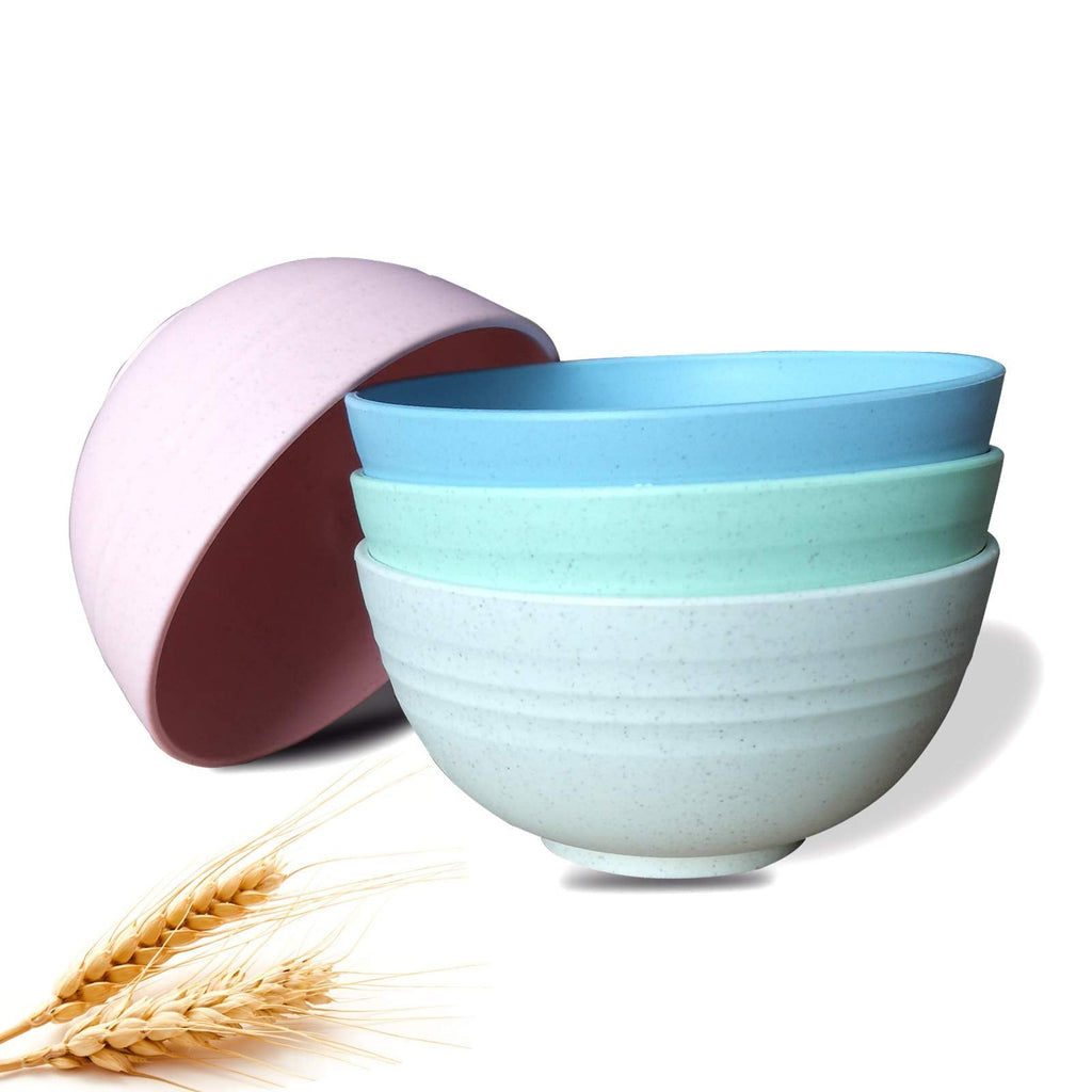 [Australia - AusPower] - Unbreakable Cereal Bowls 4 Pack Eco-friendly Wheat Straw Fiber Bowls 24 OZ for Rice Salad Soup Pasta Fruit Dessert - Lightweight Snack Bowls for Kids Children Toddler & Adult 