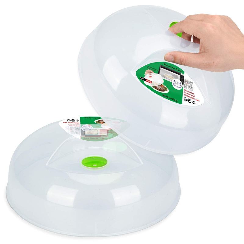 [Australia - AusPower] - Microwave Splatter Cover, Microwave Cover for Food, Large Microwave Plate Cover Guard Lid with Steam Vents Keeps Microwave Oven Clean, 11.5 Inch BPA Free & Dishwasher Safe-2 Pack 11.5*11.5x4.5 inches Green 